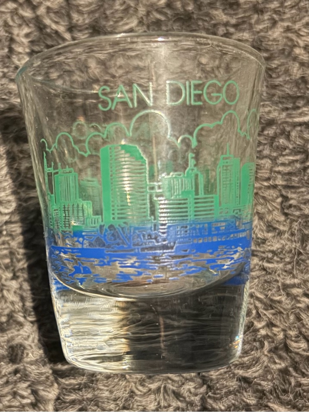 San Diego skyline shot glass